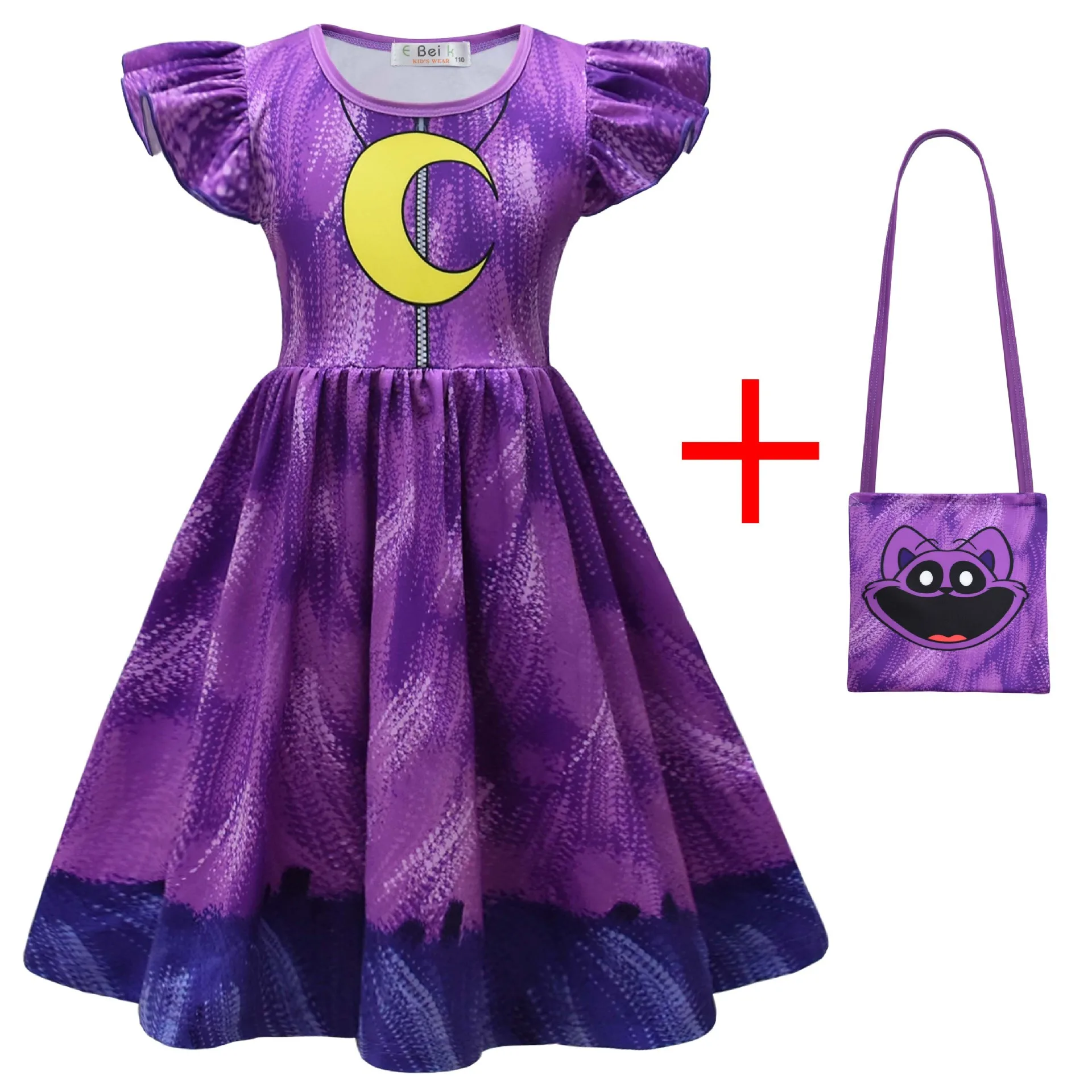Girls Catnap Dress Cartoon Smiling Critters Cosplay Costume Kids Clothes Dogday Princess Dresses Fashion Birthday Vestidos Gift girls dress,princess costume