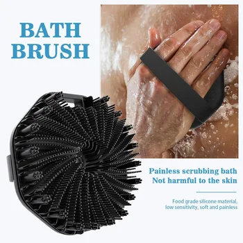 Silicone Back Shower Brush with Handle 1