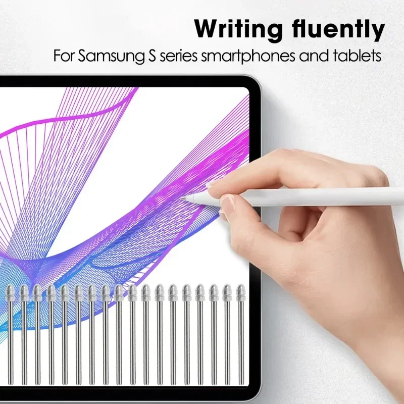 Metal Pen Tips for Samsung Galaxy Tab S9 FE Stylus Pen Nibs with Removable Clips for Samsung S Pen Nib Replacement Spare Nibs