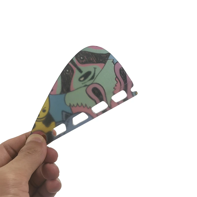UPSURF Keel Fins For Surfing Fibreglass Fins Double Tabs/Single Tabs Surf Accessories Center Small Cartoon pattern fin