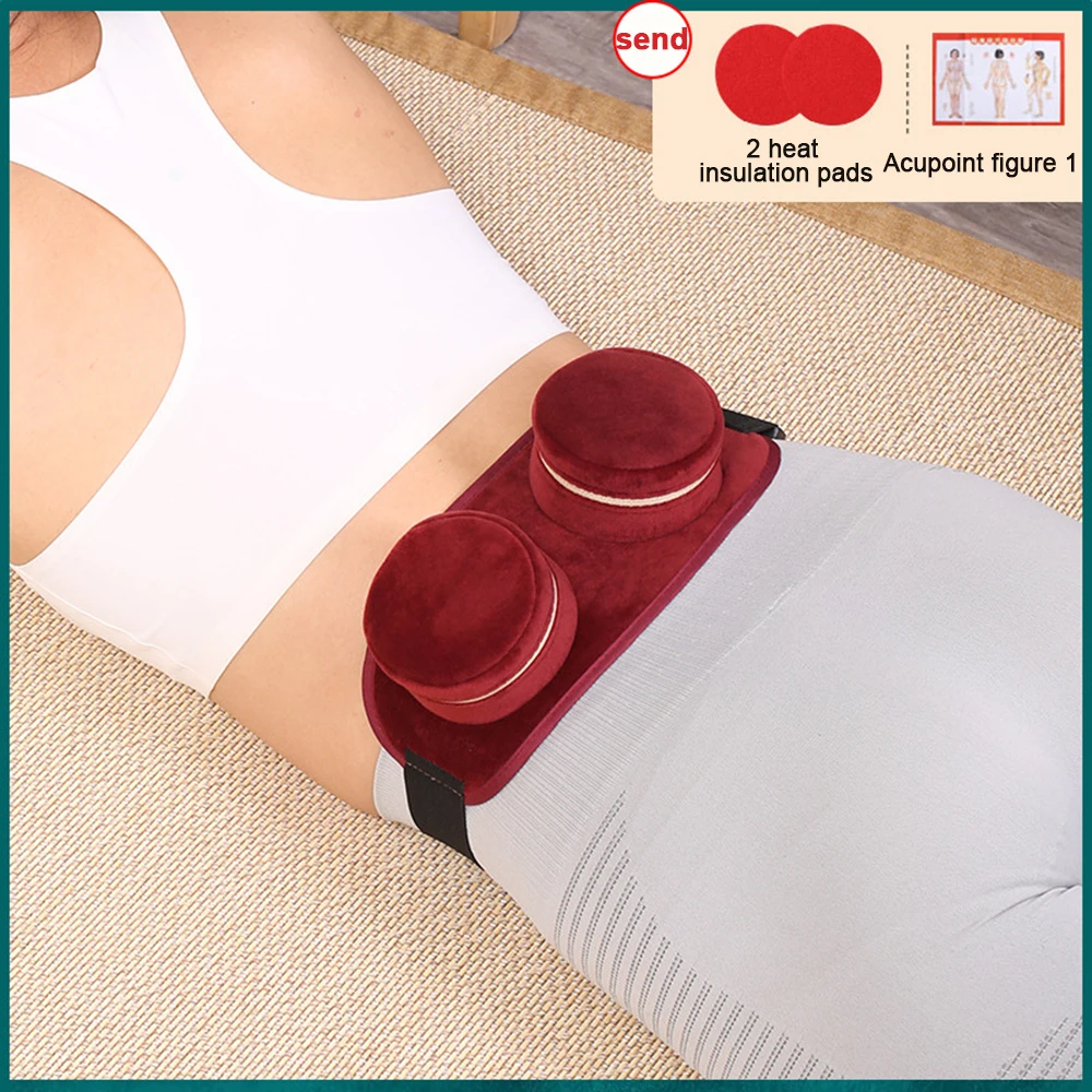Skin-friendly flannel cover Smokeless Moxibustion Bag Burner Copper Box Warm Acupuncture Heating Therapy Body Acupoint Massage