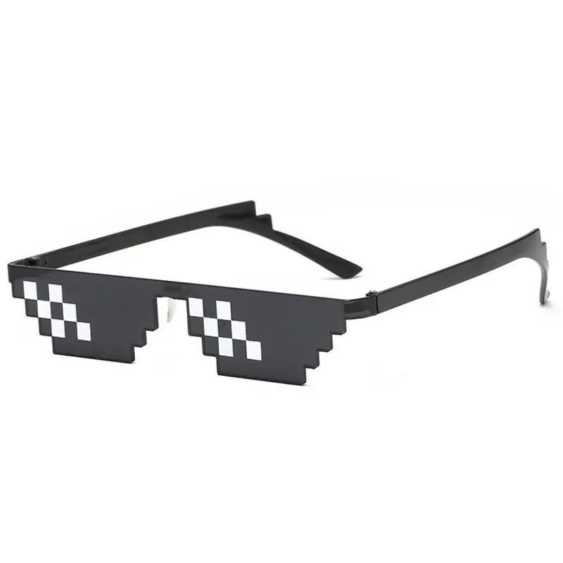 Mosaic sunglasses for mens womens pixel black retro gamer robot sunglasses cool party vintage shades eyewear