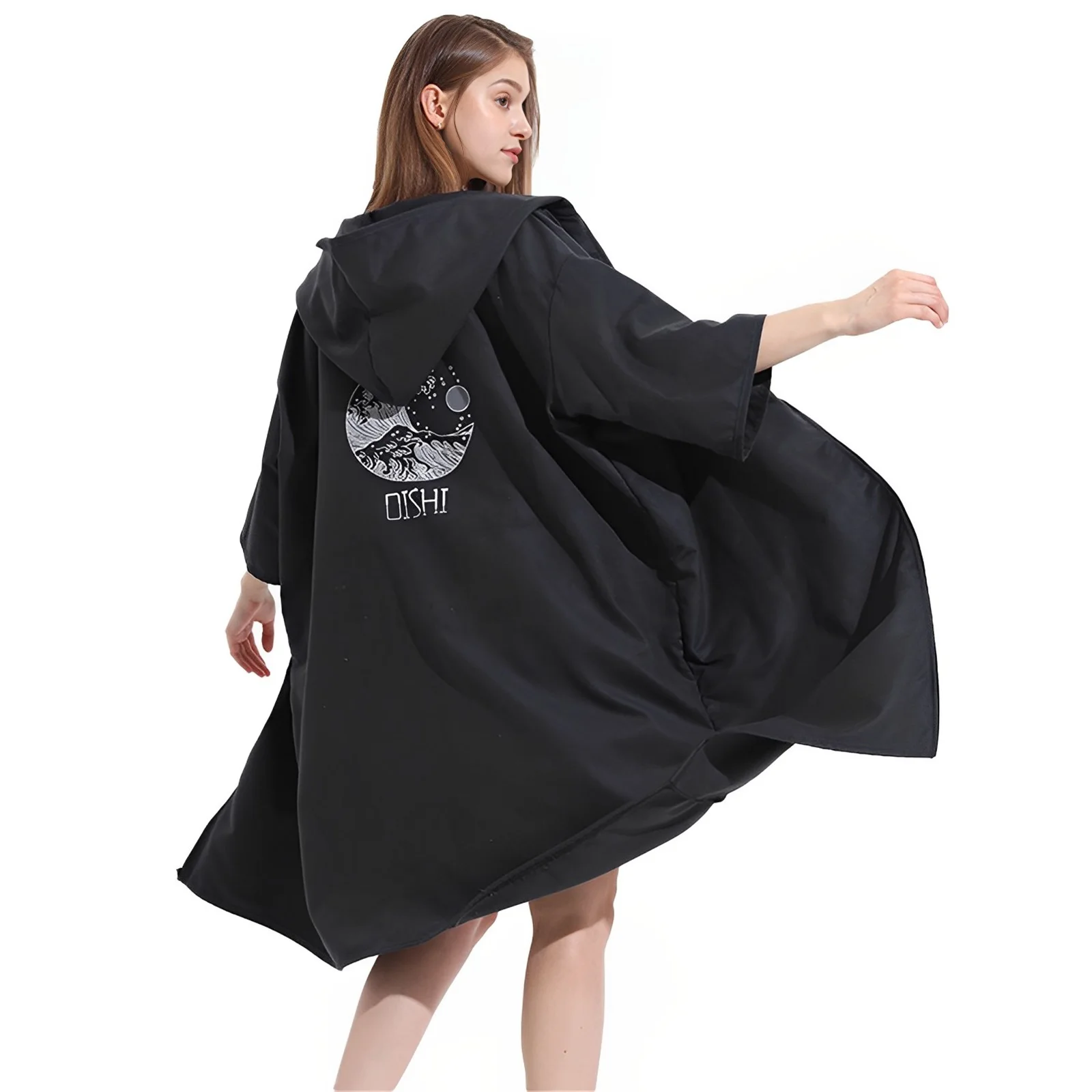 Microfiber towels Surf changing robe Unisex Surf Poncho Robe Towel Microfiber Towel Poncho Robe with Zipper Quick-Dry Hooded Beach Blanket Bath Swim