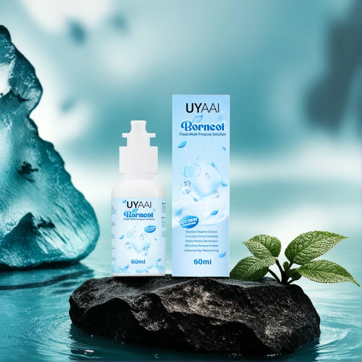 Borneol Essence Extra Color Contact Lenses Care Solution 60ml Icy Cool Protection Gently Relieve Discomfort Fresh Soothing