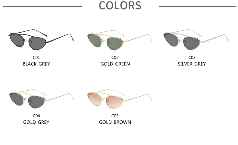 Neue Dreieck Cat Eye Sonnenbrille Sonnenbrille Weibliche Metall Rahmen Oval Brillen Einzigartige Elegante Grüne Brillen UV400 – Detail 3