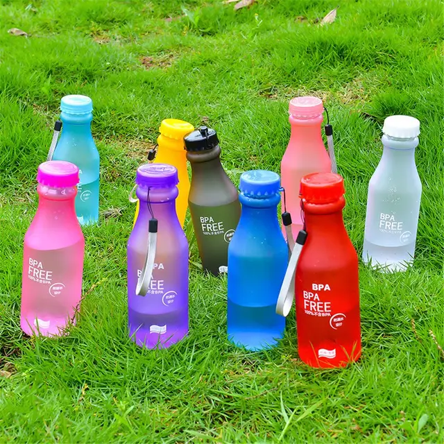 550ml Unbreakable Water Bottle Sports Drinking Bottle Cycling Traveling Running Climbing Plastic Portable Dull Polish Cup