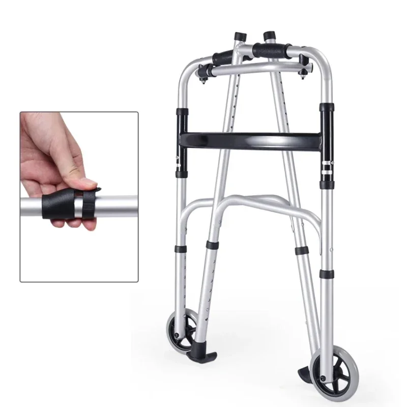Adjustable Aluminum Alloy Cane-Wear-Resistant Walking Aid, Shock-Absorbing Disabled Walker, Lower Limb Trainer