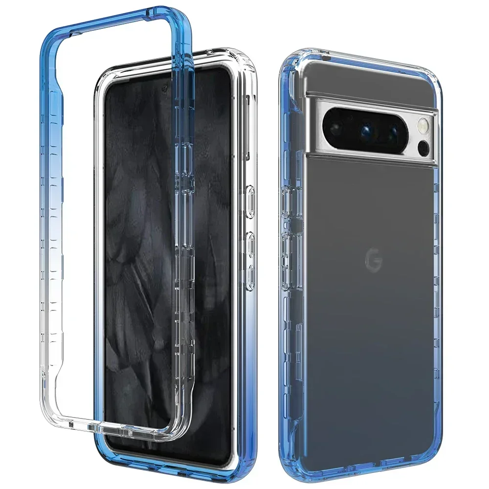 Google Pixel 8 5G / Pixel 8 Pro 하이브리드 충격 방지 쉘 듀얼 레이어 캔디 컬러 커버 Funda Capa 용 투..