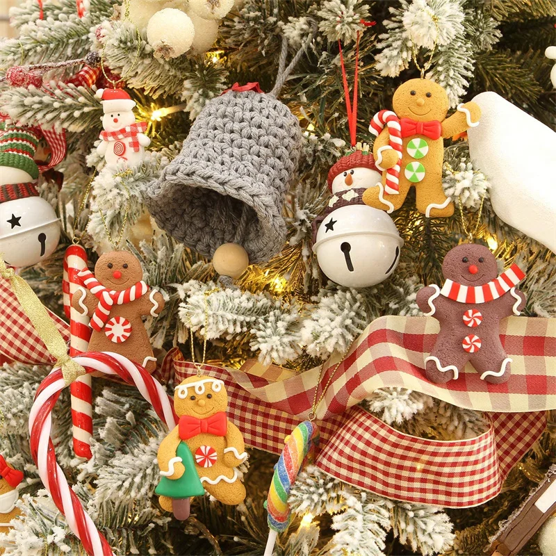 Gingerbread Man Ornaments For Christmas Tree Decorations Tall Gingerman Hanging Charms Christmas Tree Ornament Holiday Decor christmas decorations