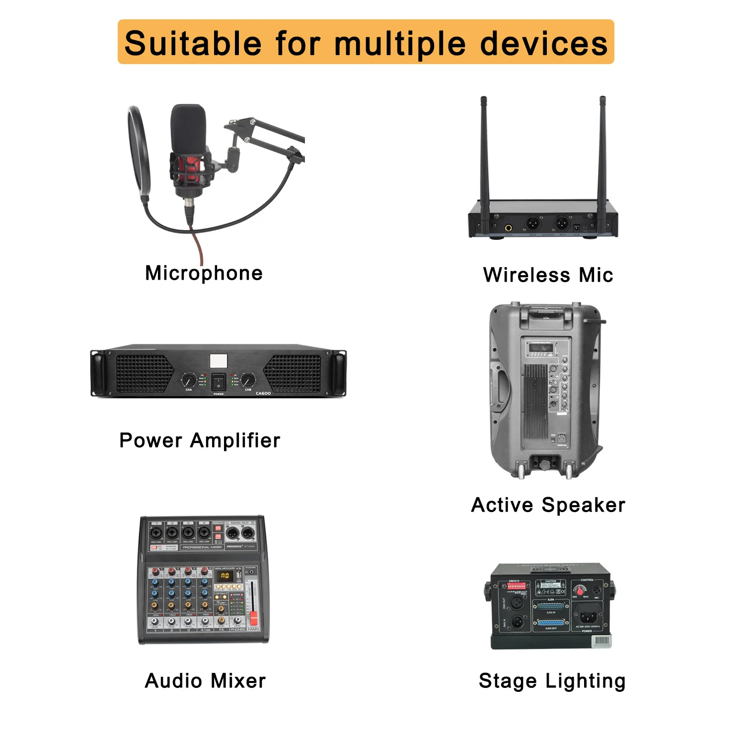 INF Live Mic XLR-kabel - Mannelijke naar Vrouwelijke Microfoonkabel voor