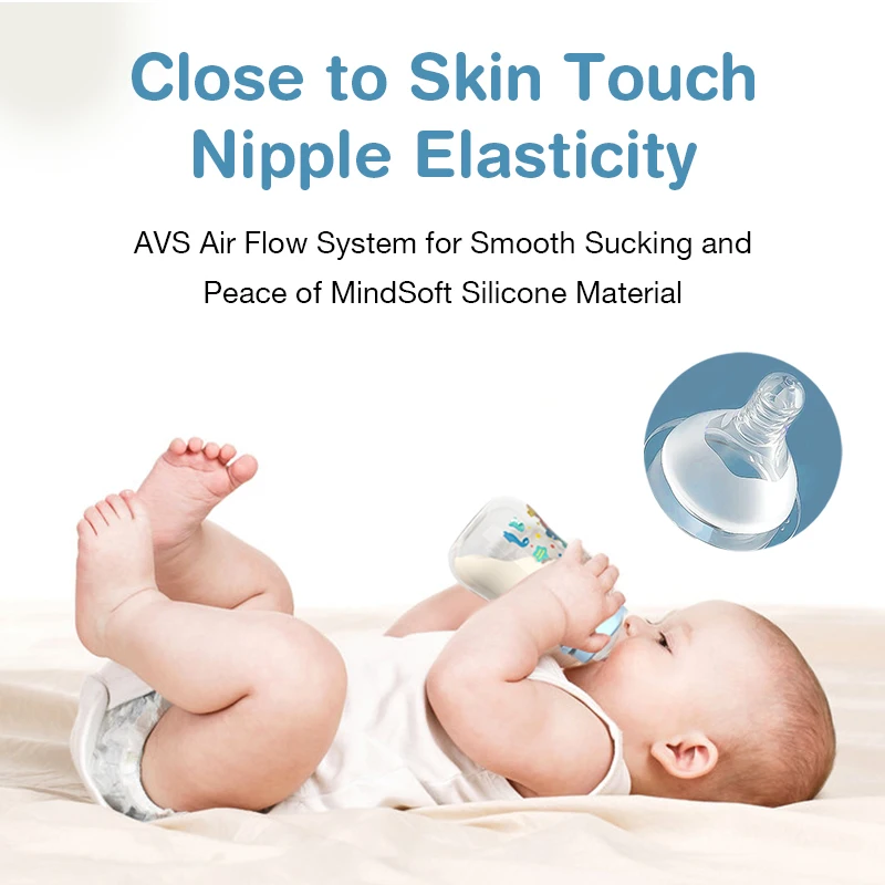 Dr.isla 3PCS Baby Bottle 150/240ML Baby Bottle Wide Mouth Newborn Baby Bottle Baby Milk Bottle Newborn Pattern Baby Cup BPA Free 4