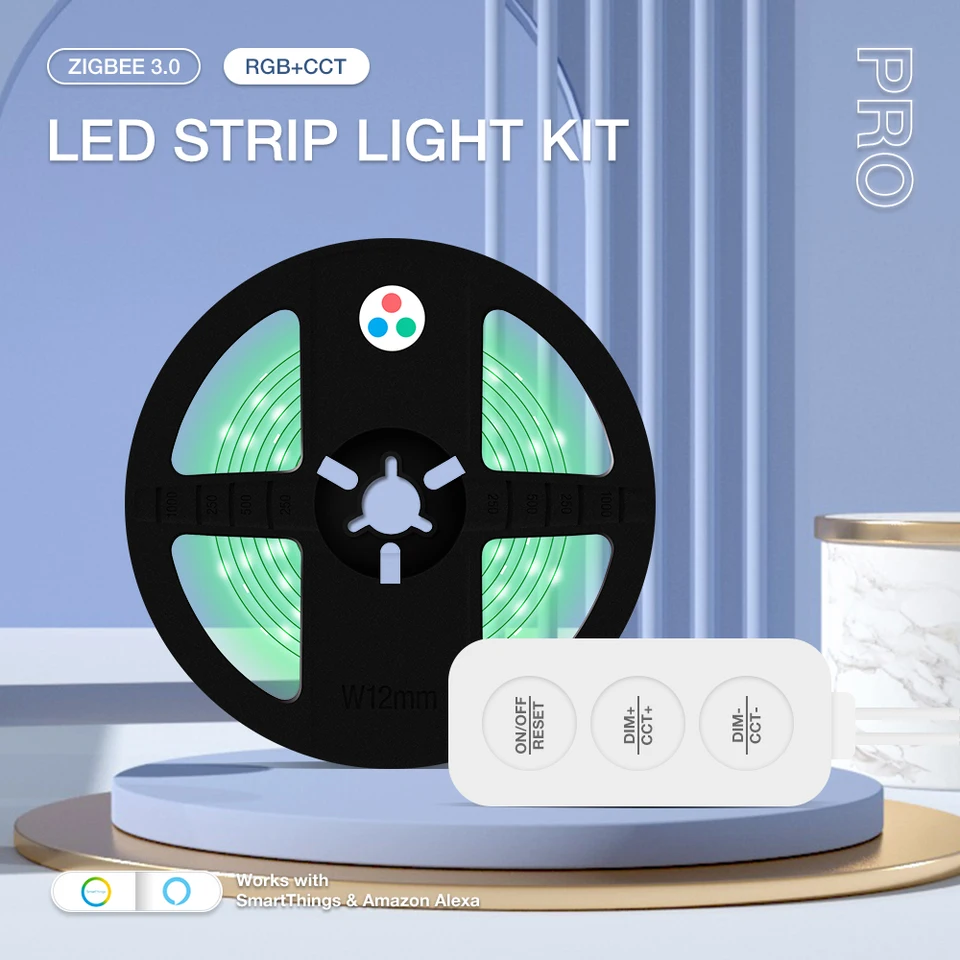 GLEDOPTO ZIGBEE3.0+2.4G Ultra-Thin Mini Monochrome LED Strip