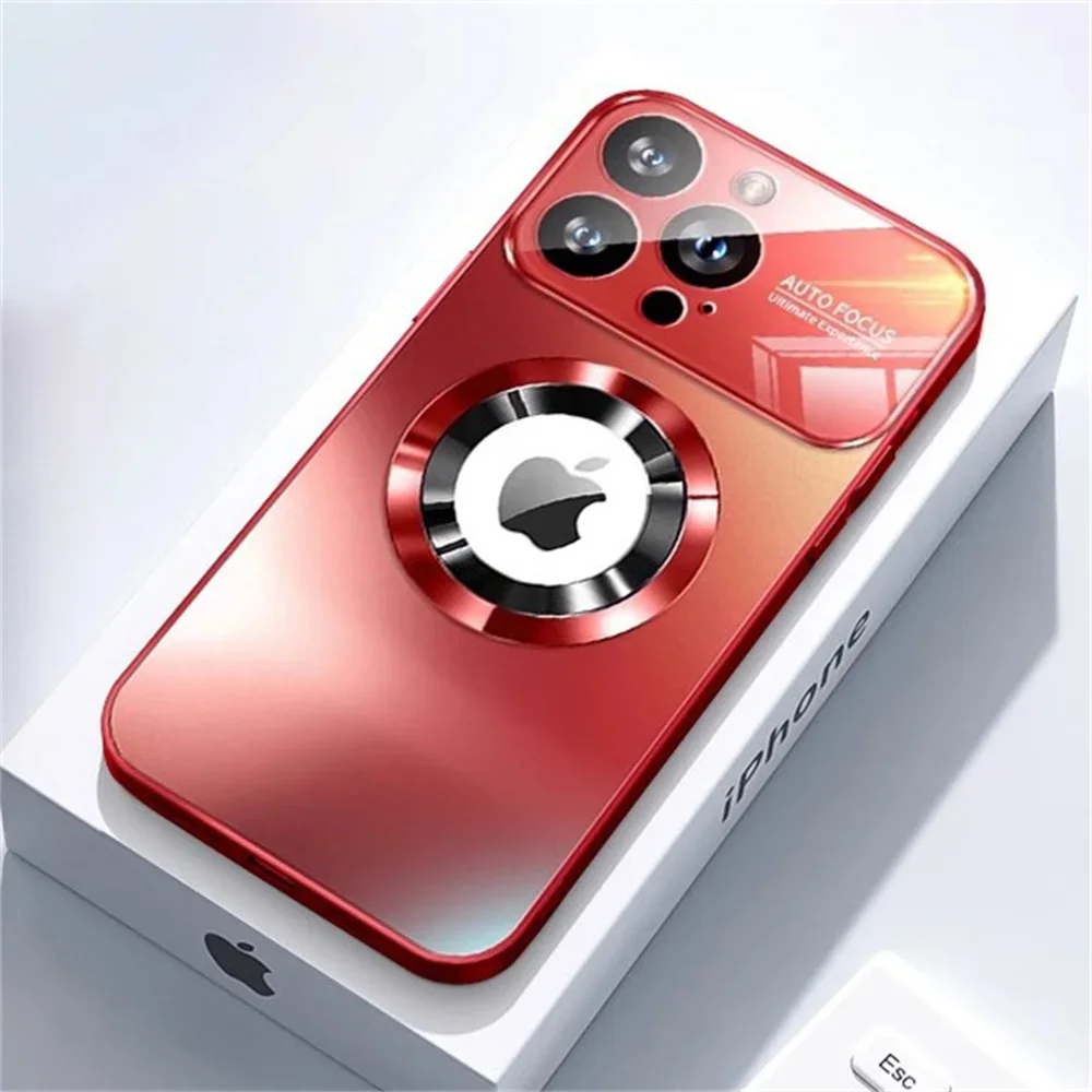Luxury Frosted Magnetic Phone Case with Full Lens Protection and Matte Silicone Back Cover
