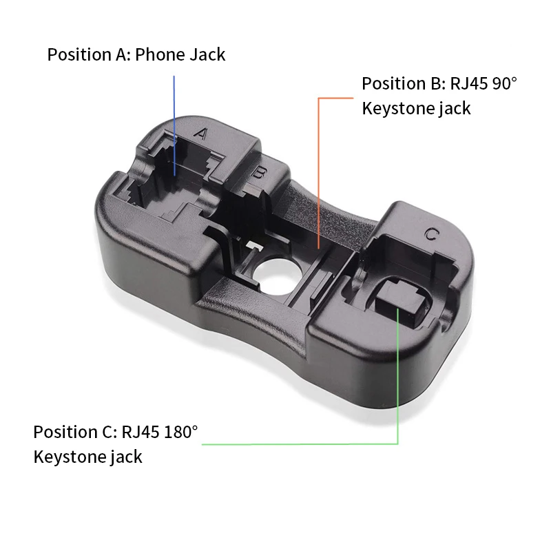 Universal Rj45 Cat6 Cat5e Rj11 12 Keystone Jack Soco para Baixo Suporte do Módulo de Ferramenta de Fiação - Imagem 4