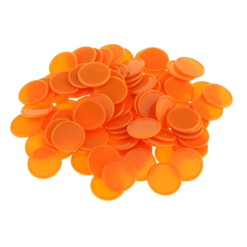 100Pcs Plastic Learning Counters Disks Bingo Chip Counting Discs Markers Poker Chips Game Tokens Storage Box 25mm/1 Inch poker chips,math bingo chips,plastic game coins