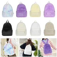 Women Fluffy Plush Laptop Backpack Autumn Winter Student Girls School Bookbag Lady Casual Large Capacity Travel Rucksack Daypack 1