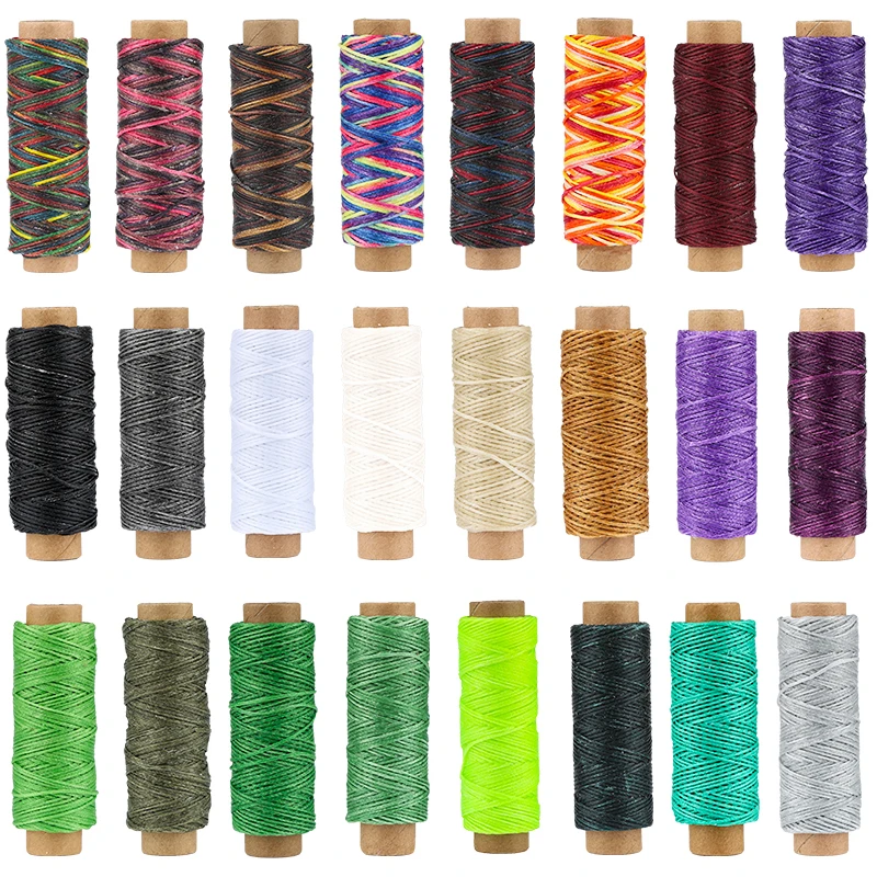 LMDZ Leather Waxed Thread 1Pcs 12/30/50m 150D DIY Hand Polyester Stitching Thread Multicolor For DIY Handicraft Sewing Tools