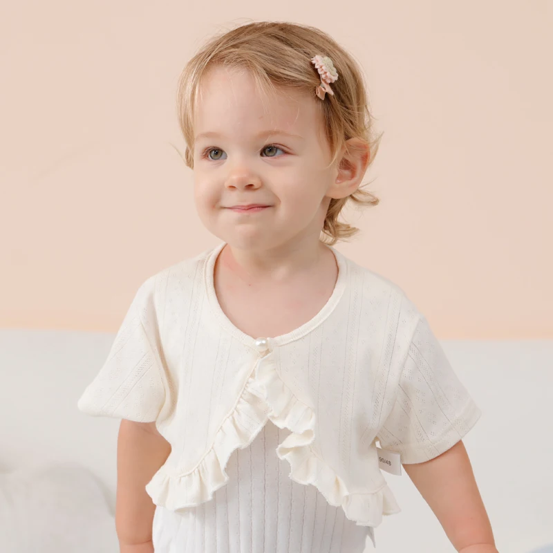 NEW Baby shawl for girls cotton Breathable Kawaii Short sleeve Fashion Baby Clothes for 1-6 Years