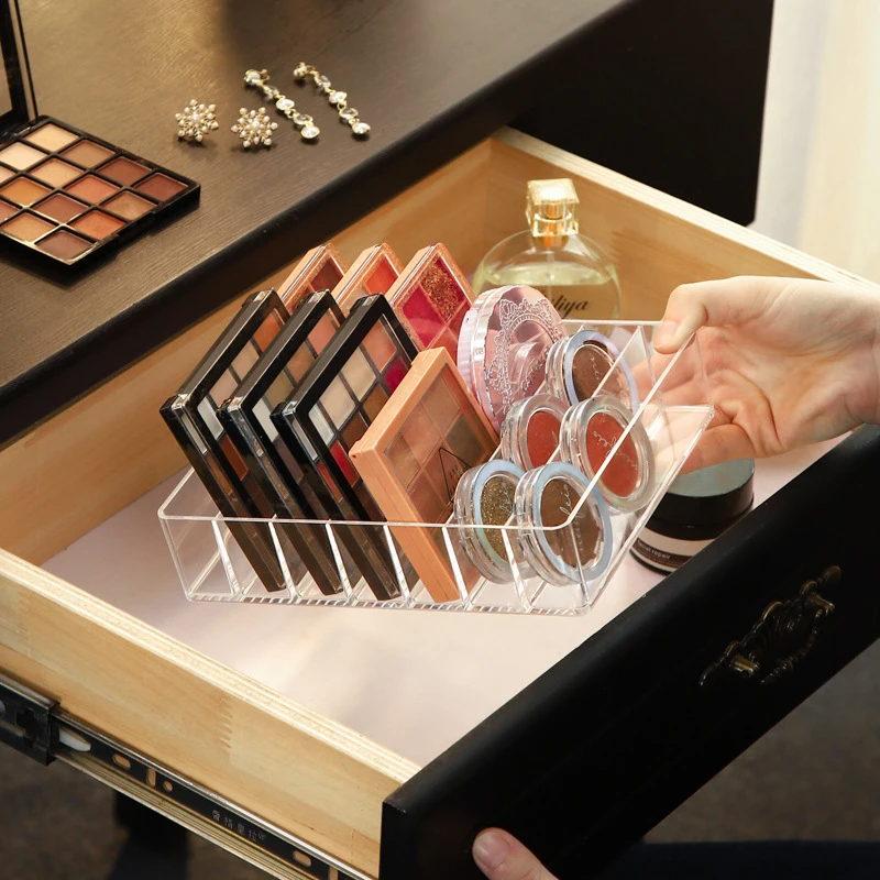 

7 Grid Storage Box Clear Plastic Makeup Cosmetic Stand Holder Lipstick Organizer