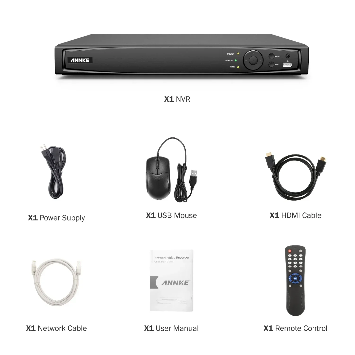 ANNKE 16채널(NVR) 모션 감지 기능, 2개의 SATA 포트, H.265 (PoE) 4K 울트라 HD 및 스마트 재생 녹화 기능 탑재