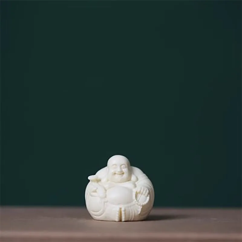 Mini Laughing Buddha Statue, Chinese Lucky Statue, Carved Exquisite Carving, Home Decoration Figurines