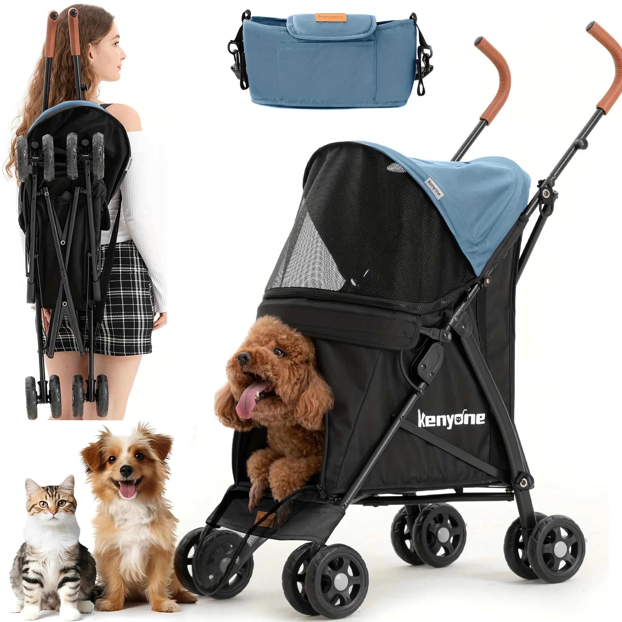 

Dog Stroller For Small Dogs, Lightweight Pet Stroller For Small Dogs, Premium Portable Compact Travel Dog Stroller For Small And