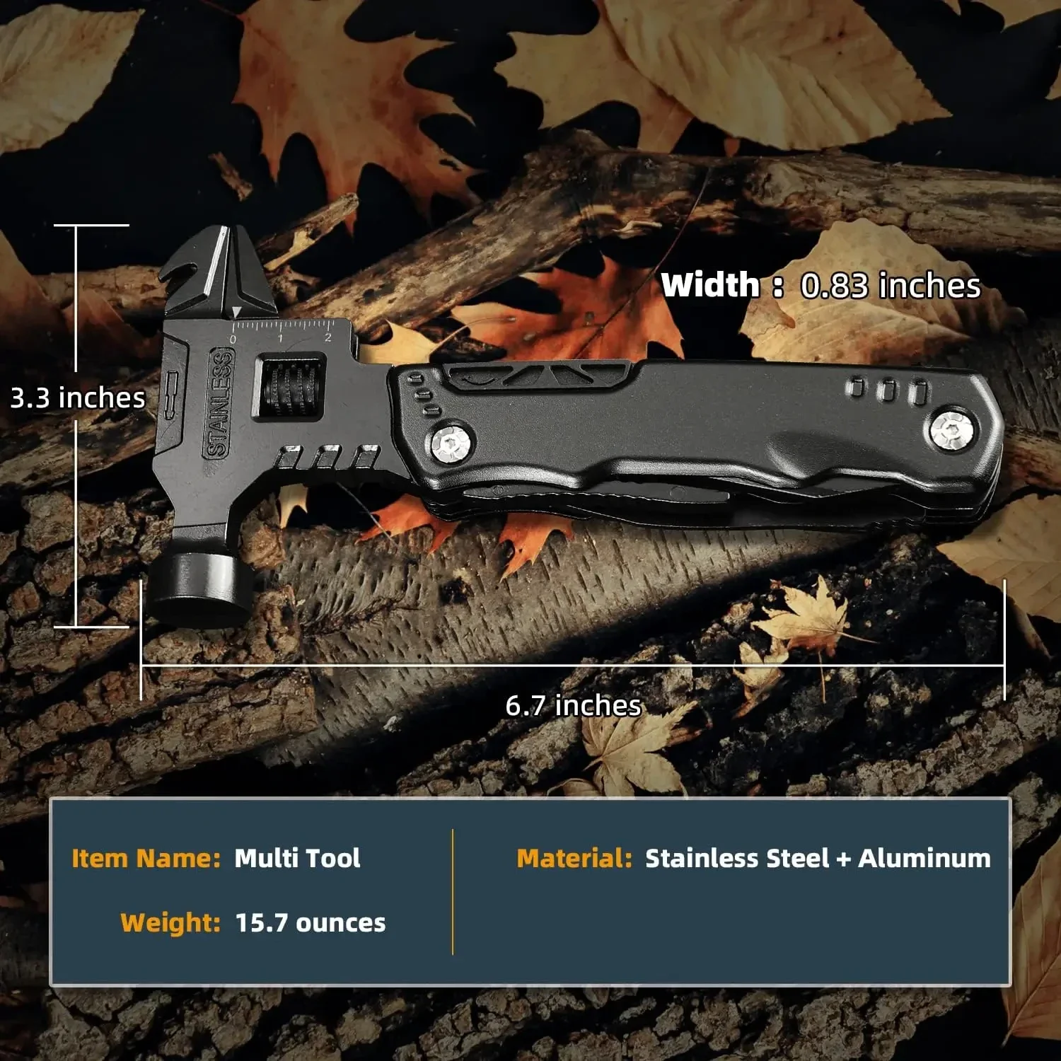 BIESUO Multi Functional Adjustable Open-end Wrench Combination Universal Folding Pliers EDC Tool 4