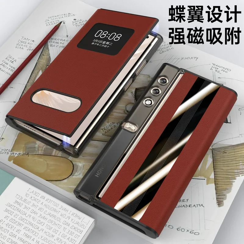 

For Huawei Honor V Purse Case VCA-AN00 Case Leather Folding Protective Cover Magnetic Flip Leather Cover All-in-one Anti-fall