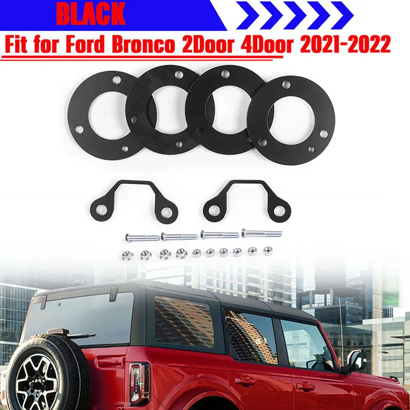 

Bracingo Black 1inch Chassis Lifting Spacers Kit Carbon Steel 4pcs Fit For Ford Bronco 2021 2022 2/ 4 Door Car Refit Accessories
