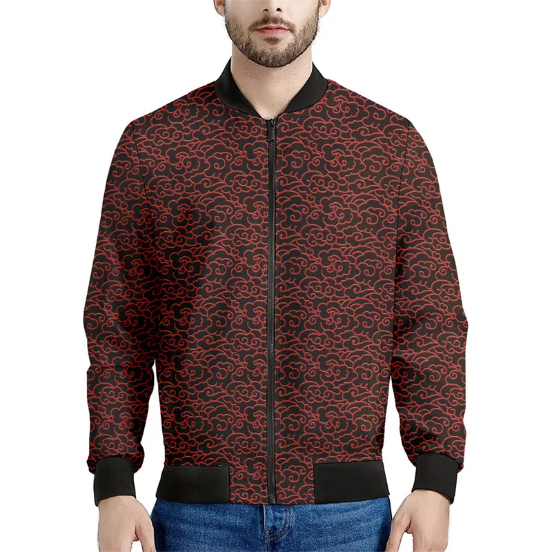 thumbnail image 1 of Chaqueta con cremallera y estampado de nubes blancas de dibujos animados para hombre, abrigo con estampado 3D de cielo para niños, chaqueta informal con cremallera, sudadera de manga larga tipo bombar, 1 of 5