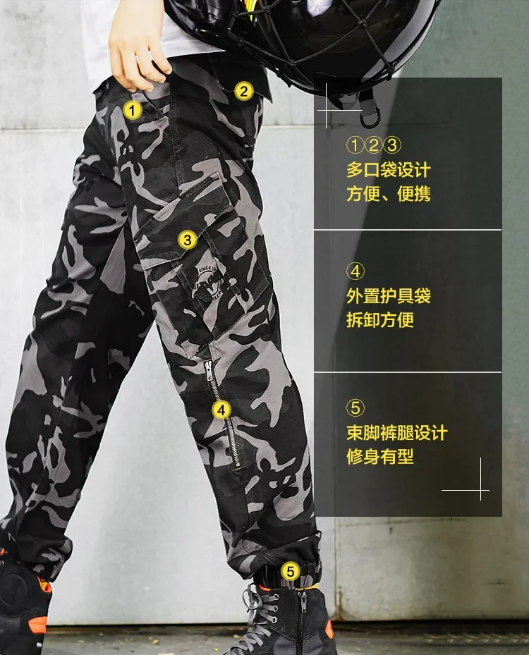 내마모성 오토바이 라이딩 바지, 남성용 바이커 바지, 통기성 오토바이 용품, 낙하 방지 모토크로스 바지, 편안함