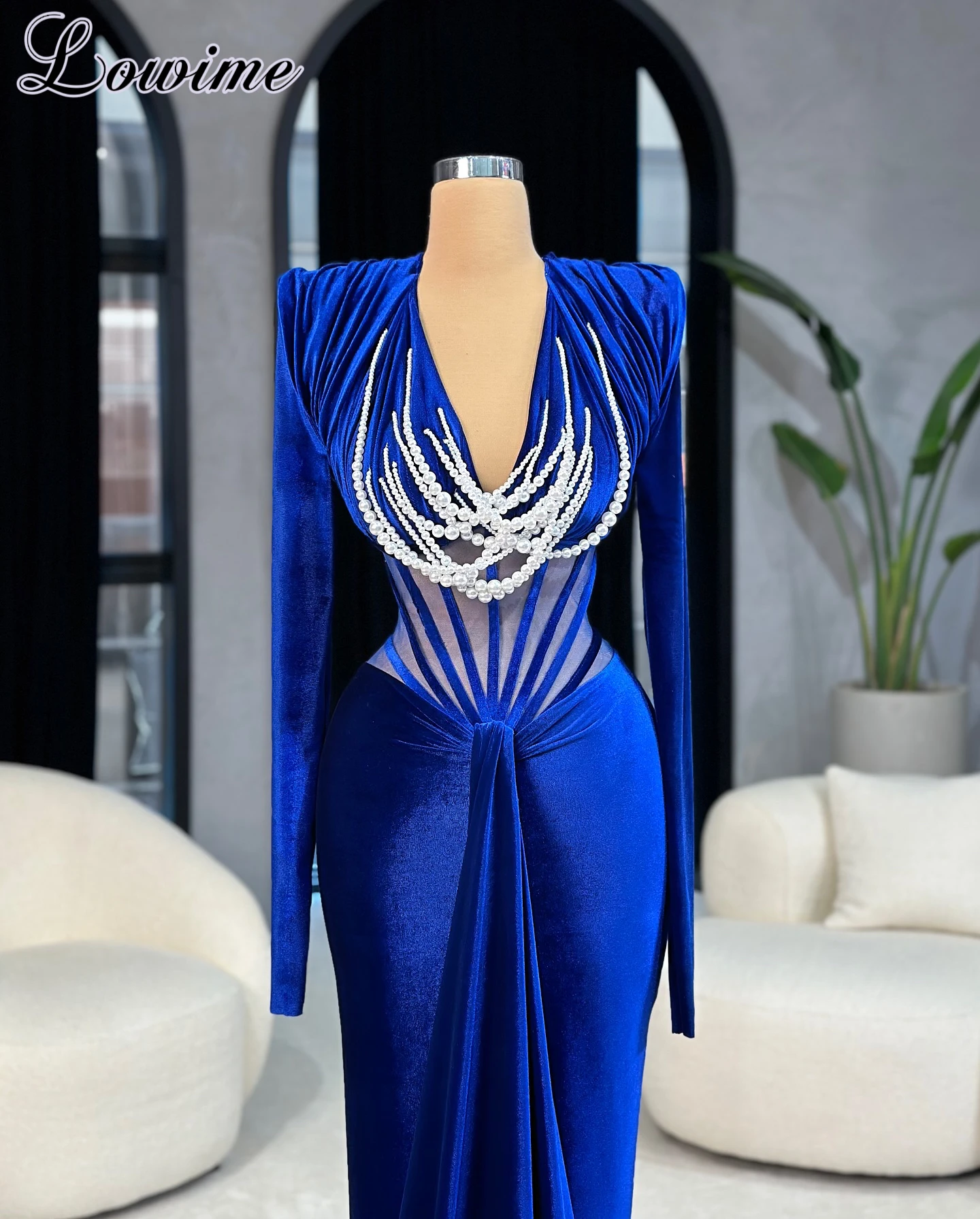 2 Designs Royal Blue Cocktail Dresses Mermaid Simple Long Sleeves Prom Dresses Wedding Party Dress Vestidos De C&oacute;ctel customized