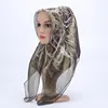 One Pin Softy 83*83cm Women's Hijab Printed Square Scarf Light  Muslim Fashion Turban for Women