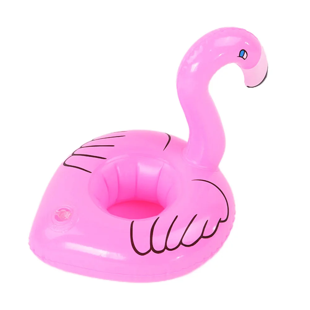 1-6PCS Inflatable Flamingo Cup Holder Pool Floating Beer Coasters Beach Inflatables Drinks Cup Holder Shelf Swimming Accessory