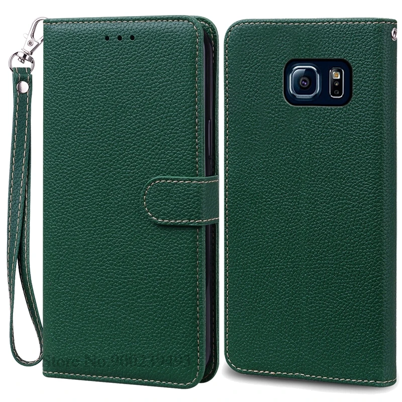 Luxurious Leather Flip Wallet Case for Samsung Galaxy S6 Series - Premium Protection and Style