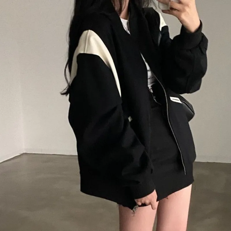 

Korean Fashion Streetwear Zip Up Hoodie Women Harajuku Coat Y2K Vintage Sweatshirts Zipper Jackets Autumn Oversized Kpop Moletom