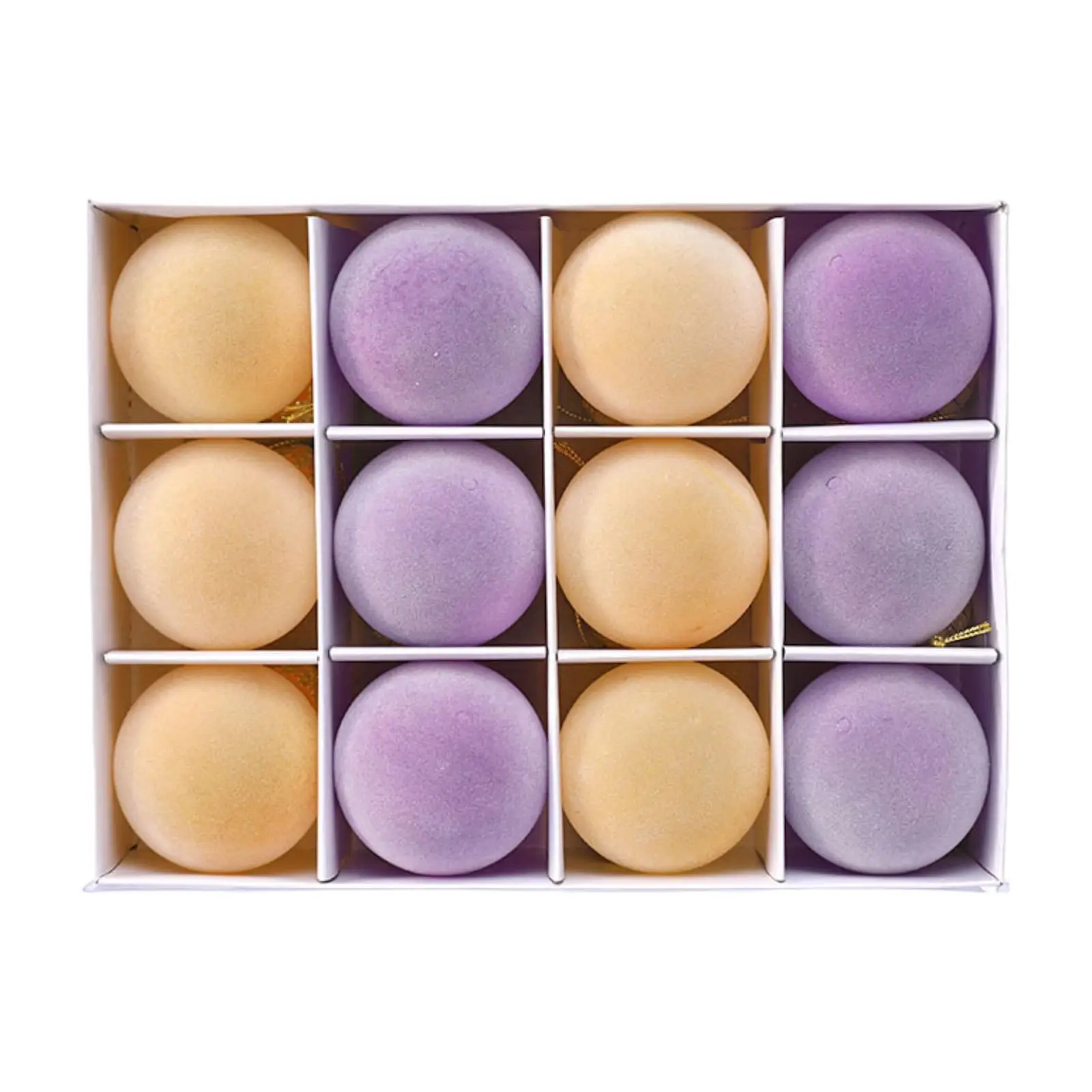thumbnail image 1 of 12 piezas de adornos navideños de bolas flocadas irrompibles para colgar en el árbol de Navidad, coronas para las vacaciones de Acción de Gracias y ventanas, 1 of 5