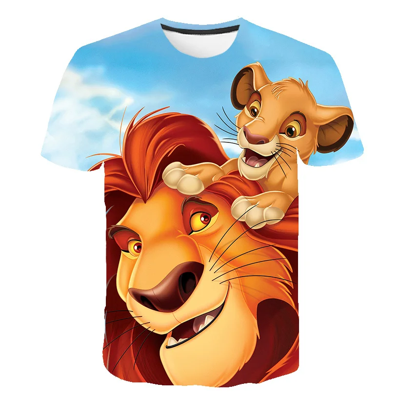Disney Kids Lion King T-Shirt Cartoon Girls Tshirt Manica Corta Bambini Streetwear O-Collo Tshirt Bambino Ragazzi T-Shirt Larghe