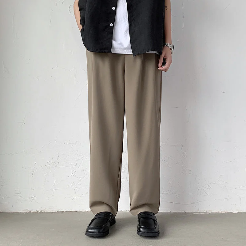 

2022 Men's Popular Silk Casual Pants Streetwear Loose BLACK Suit Pants Fashion Business Design Cotton Formal Trousers M-2XL