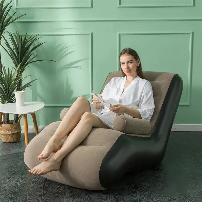 Inflatable Lazy Sofa Lunch Break Recliner Indoor Foldable Bed Leisure Air Stool Furniture inflatable sofa