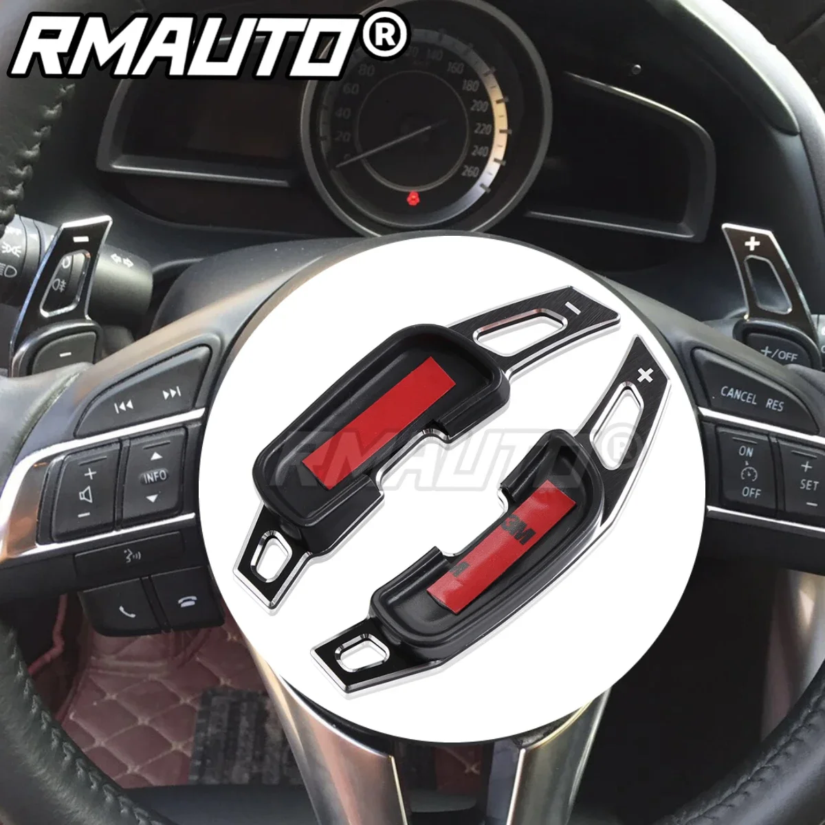 

Car Steering Wheel Paddle Extension Shifters Shift Sticker Decoration For Mazda 3 MK3 Axela Mazda 6 Atenza CX-5 CX5 2014 2015