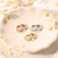 2/6PCS 316L Stainless Steel Minimalist Hoop Earrings Crystal Zirconia Small Cartilage Helix Tragus Piercing Jewelry for Women - Image 4