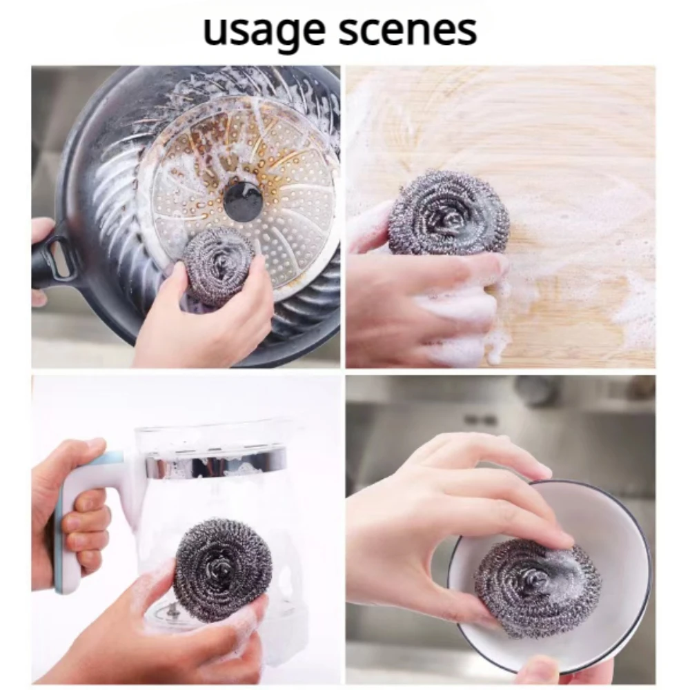 Kitchen Pot Brush Kitchen Cleaning Brush Kitchen Cleaning Tool 12/6PCS Stainless Steel Balls for Bowls Washing