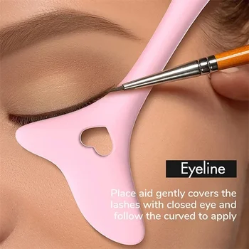 Wholesale Multi-functional Eyeliner Stencil Wing Tips Silicone Eyeliner Aid Drawing Lipstick Wearing Aid Reusable Makeup Tools 1