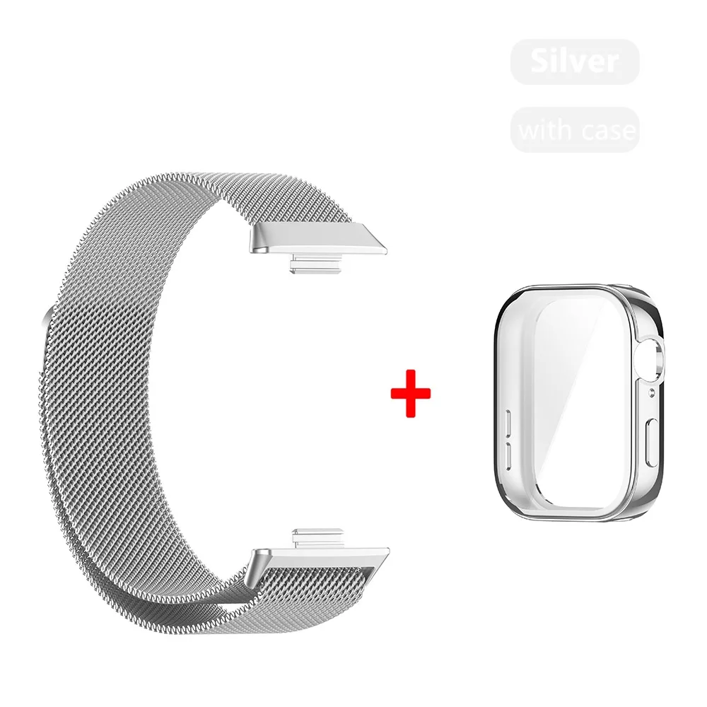 Milanese Magnetic Loop Metal Band with TPU Screen Protector and Case