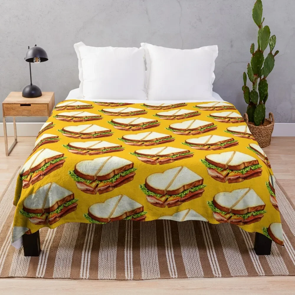 

Ham Sandwich Pattern Throw Blanket Fluffy Softs Fashion Sofas Vintage Sofa Quilt Luxury Brand Blankets
