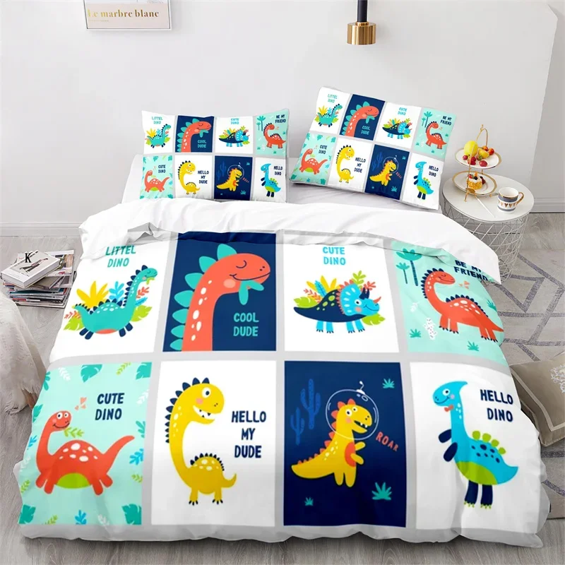 

Cartoon Animal Duvet Cover King Twin For Kids Girls Boy Teen Kawaii Dinosaur Dog Comforter Cover Microfiber 3D Print Bedding Set