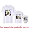 Funny Chillin' Like A Villain Family Matching Outfits Cotton Bad Girls Villain Queen Mother and Kids Shirts Disney Trip Tees Top 3