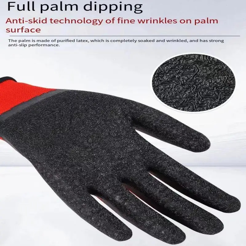 Work Gloves Gardening Gloves 12 Pairs Work Gloves Crinkle Latex Coated Gloves Lightweight Fine Grip Ideal for Light Duty Work Garden Mechanism Construction