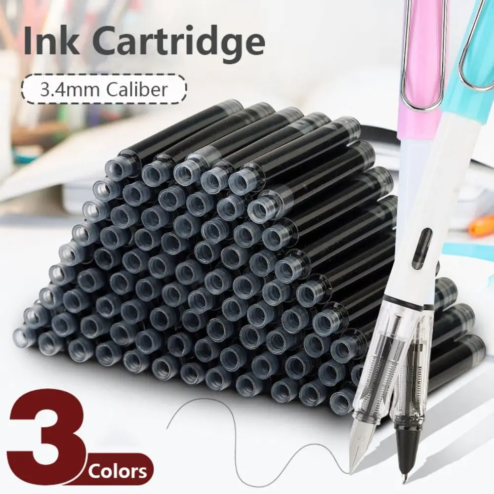 10 개/대 고품질 3.4mm 구경 잉크 카트리지 블루/레드/블랙 플라스틱 소재 펜 잉크 심플한 디자인 일반 잉크 선물